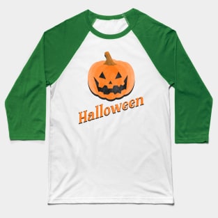 Halloween pumpkin jack o lantern with vintage text Baseball T-Shirt